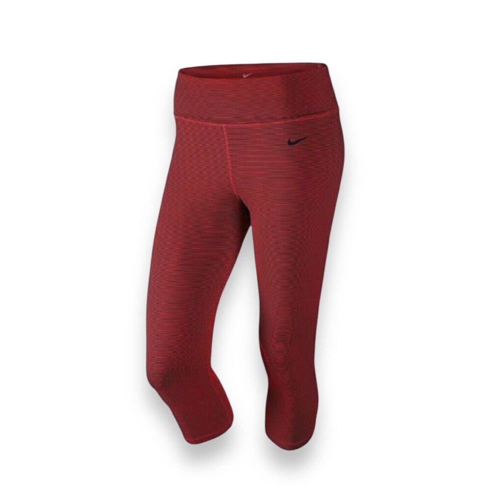 Nike Dri-Fit Womens Striped Legend 2.0 Foldover Capri Leggings XS